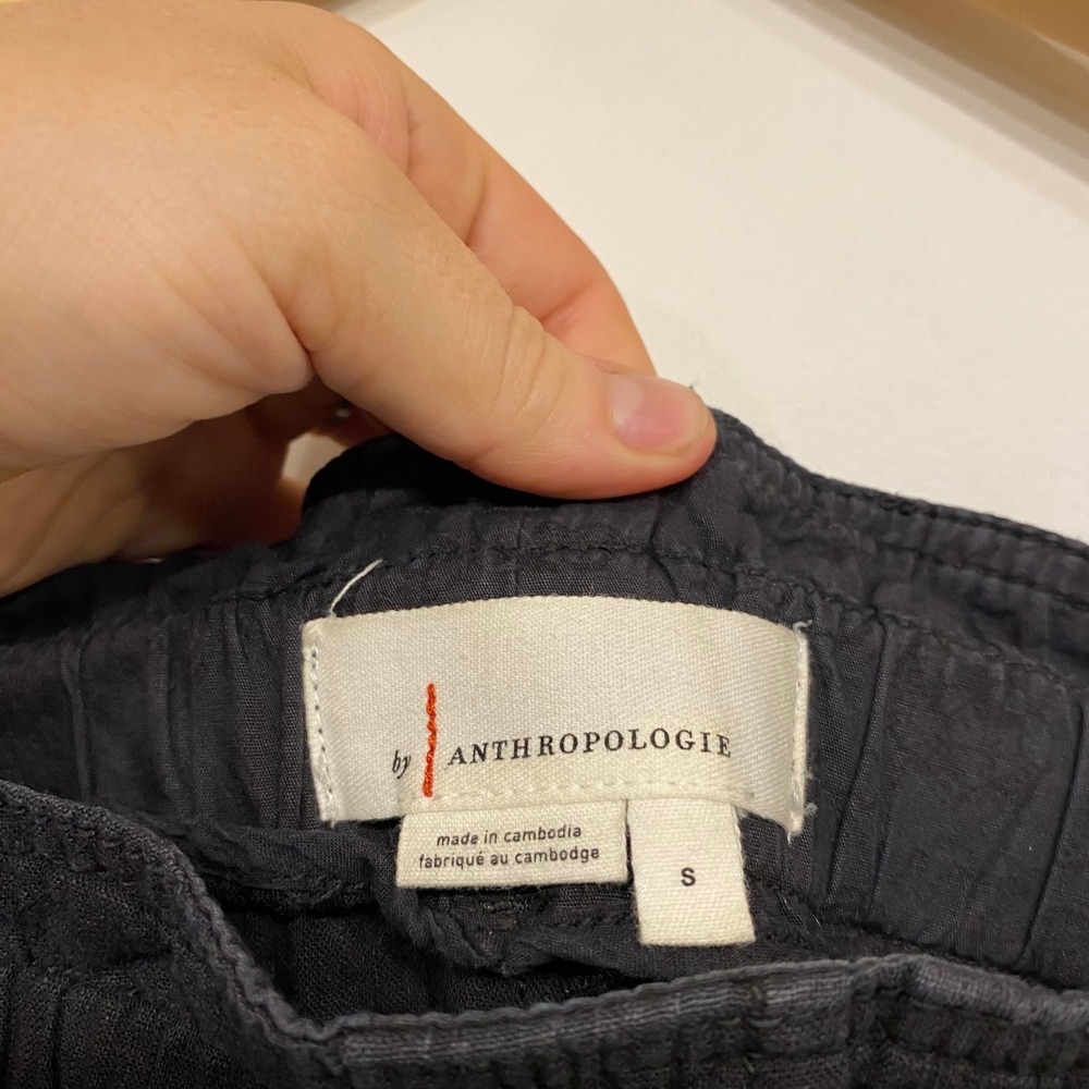 Anthropologie Malin Utility Belted Paperbag Waist Pants Charcoal Black Small - Picture 6 of 7